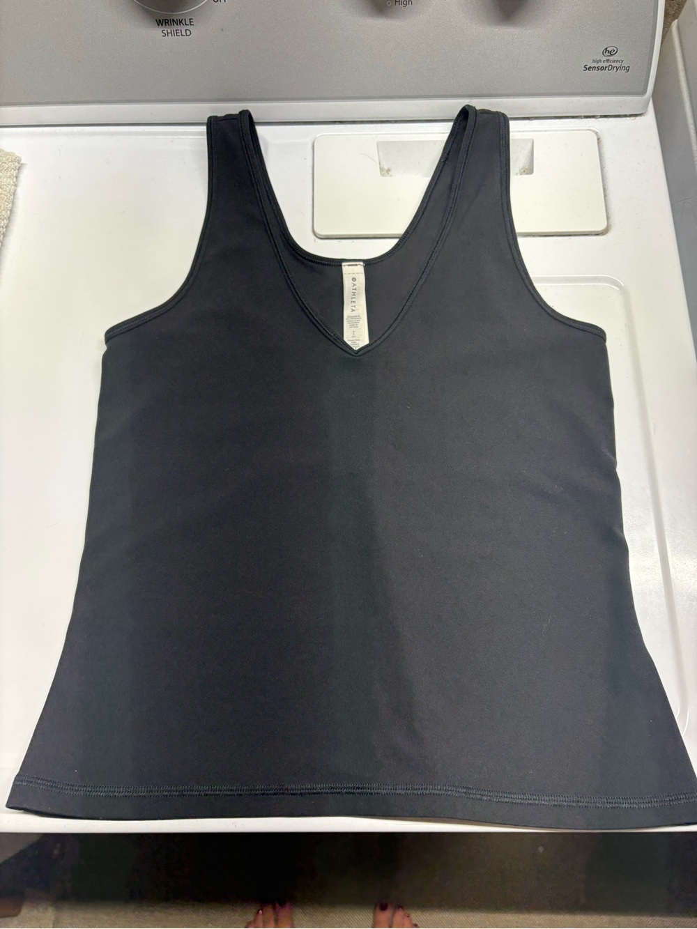 Athleta black V-neck athletic tank top Small
